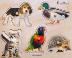 A3334140 Realistische puzzel hond, eend, kat, papegaai en egel 01 Tangara Groothandel voor de Kinderopvang Kinderdagverblijfinrichting